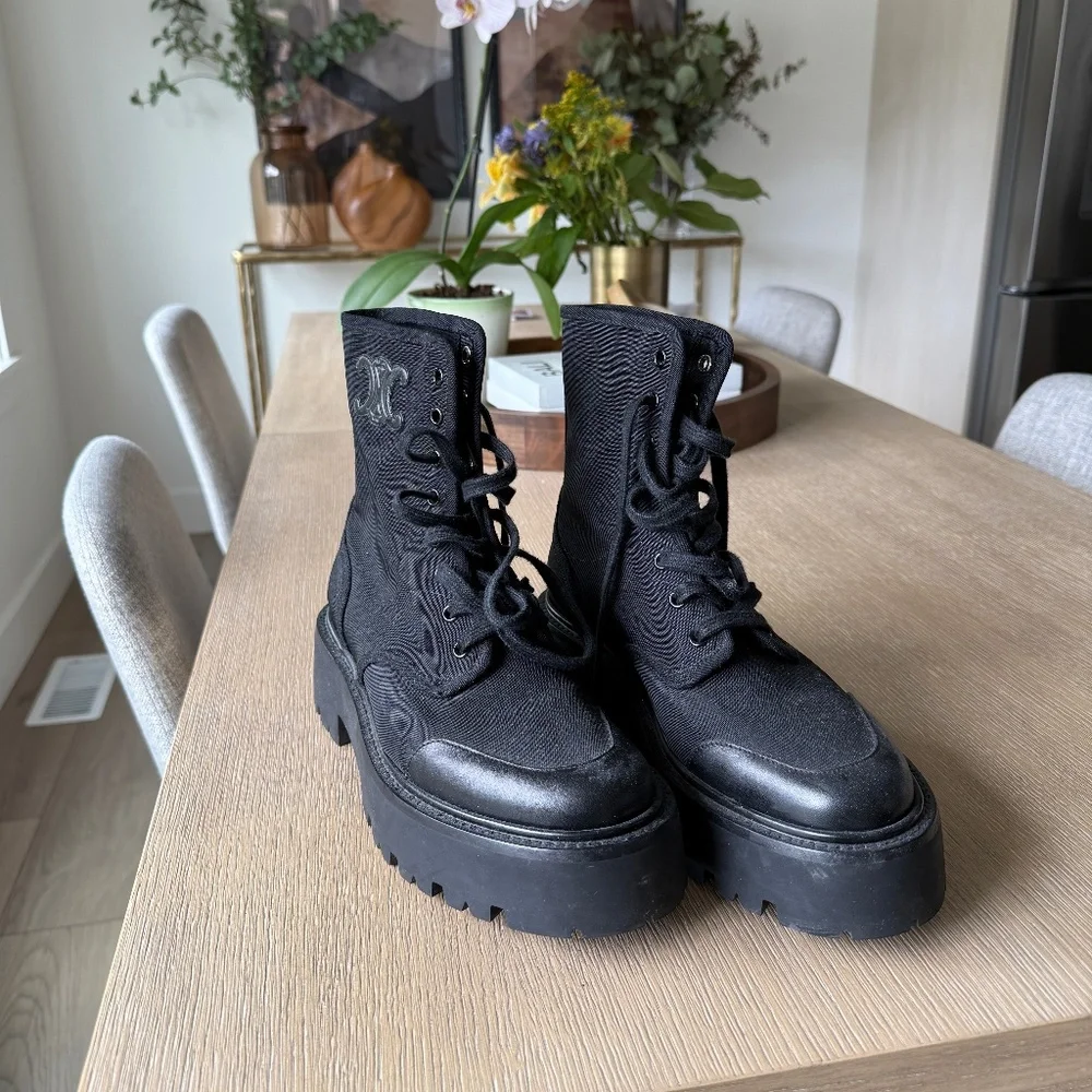 CELINE BULKY LACED UP BOOT | BLACK - Picture 8 of 13